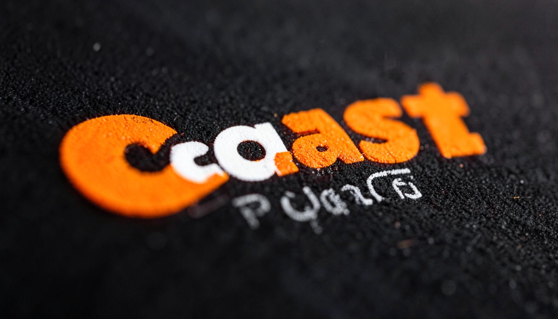 Fullcast Podcast logo in bold orange and white on dark background